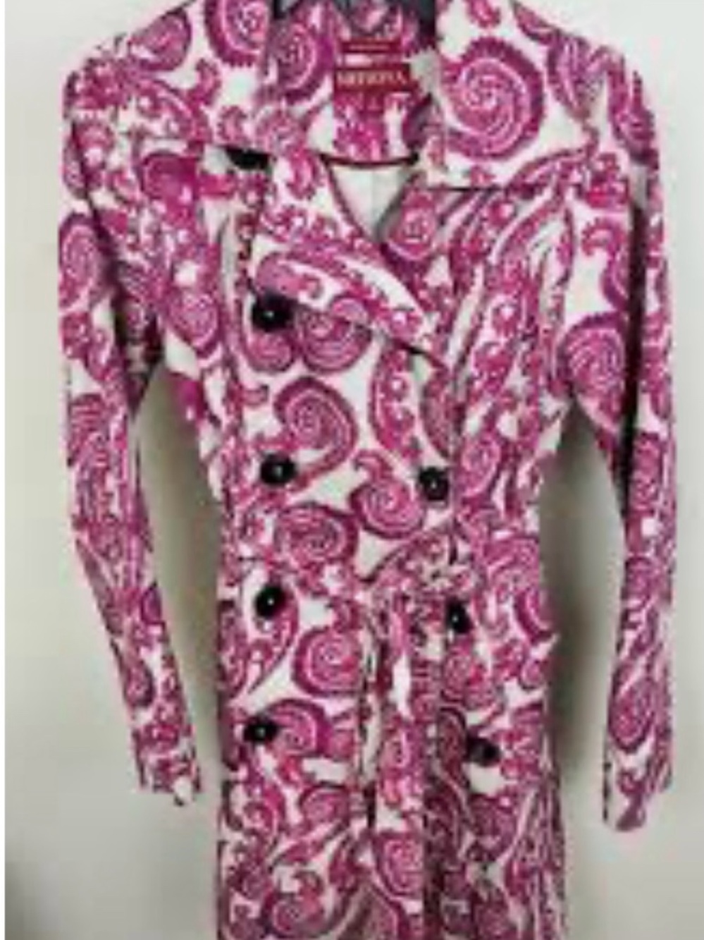 Merona Pink Paisley Double-Breasted Trench Coat